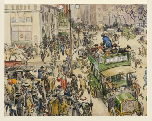 Christmas Shoppers, Madison Square by Williams James Glackens